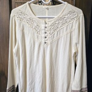 Maurices Ivory Lace Accent Blouse